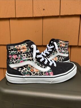 VANS | Floral Leopard Print Filmore Skate Heritage Lace Up Hi Top | Size 4